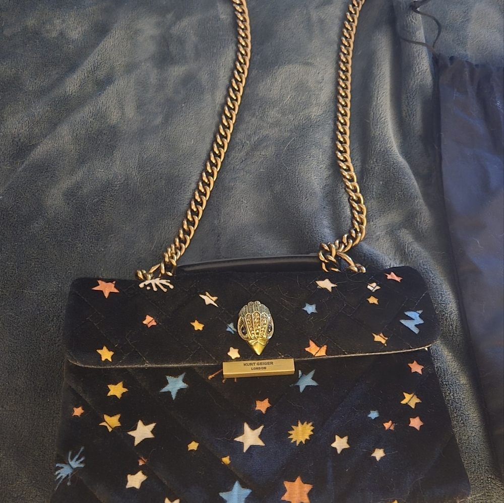 Kurt Geiger Black Star Pattern Shoulder Bag